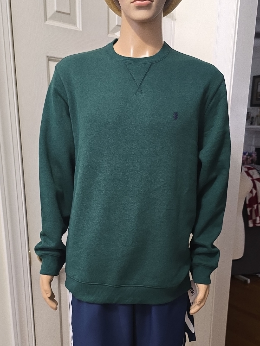 IZOD BRAND MEN'S GREEN WINTER LONG SLEEVE PULLOVER FLEECE SIZE LARGE
